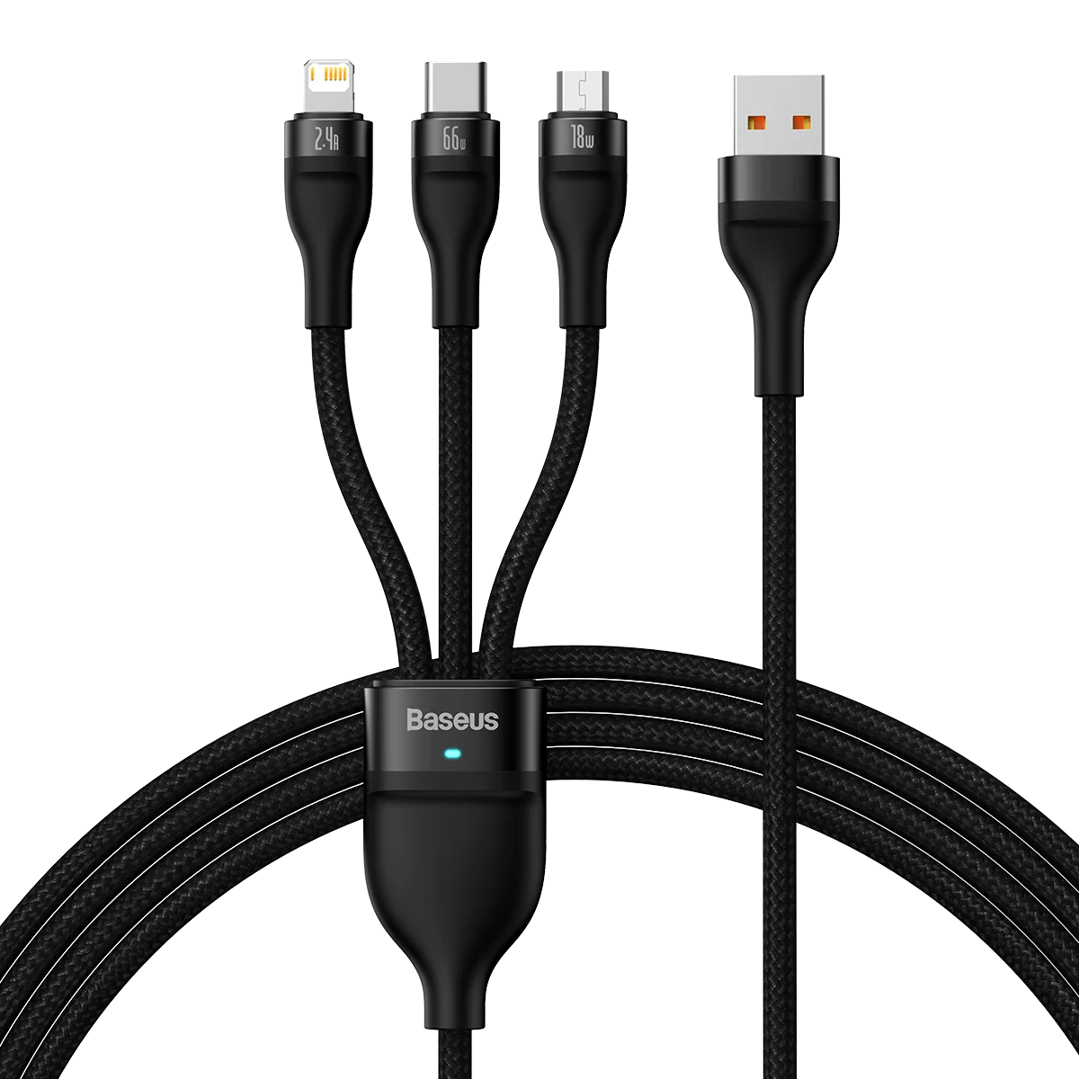 闪速系列2 一拖三快充数据线USB to M+L+C 66W