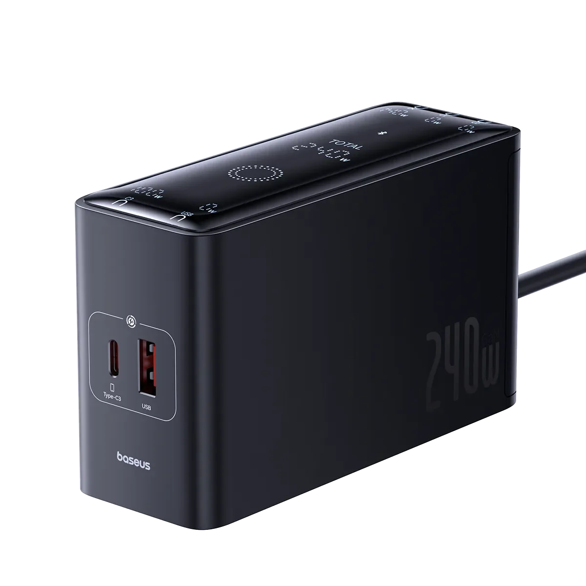 俐奈 Digital GaN 氮化镓数字电源智能桌面快充充电器 3C+U+DC 240W