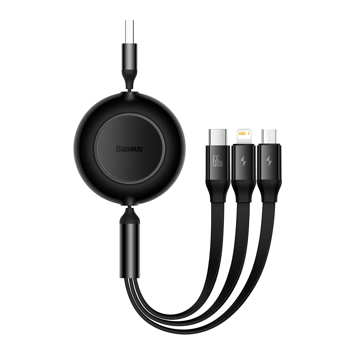 明镜系列2 随意拉伸一拖三快充数据线USB to M+L+C 66W